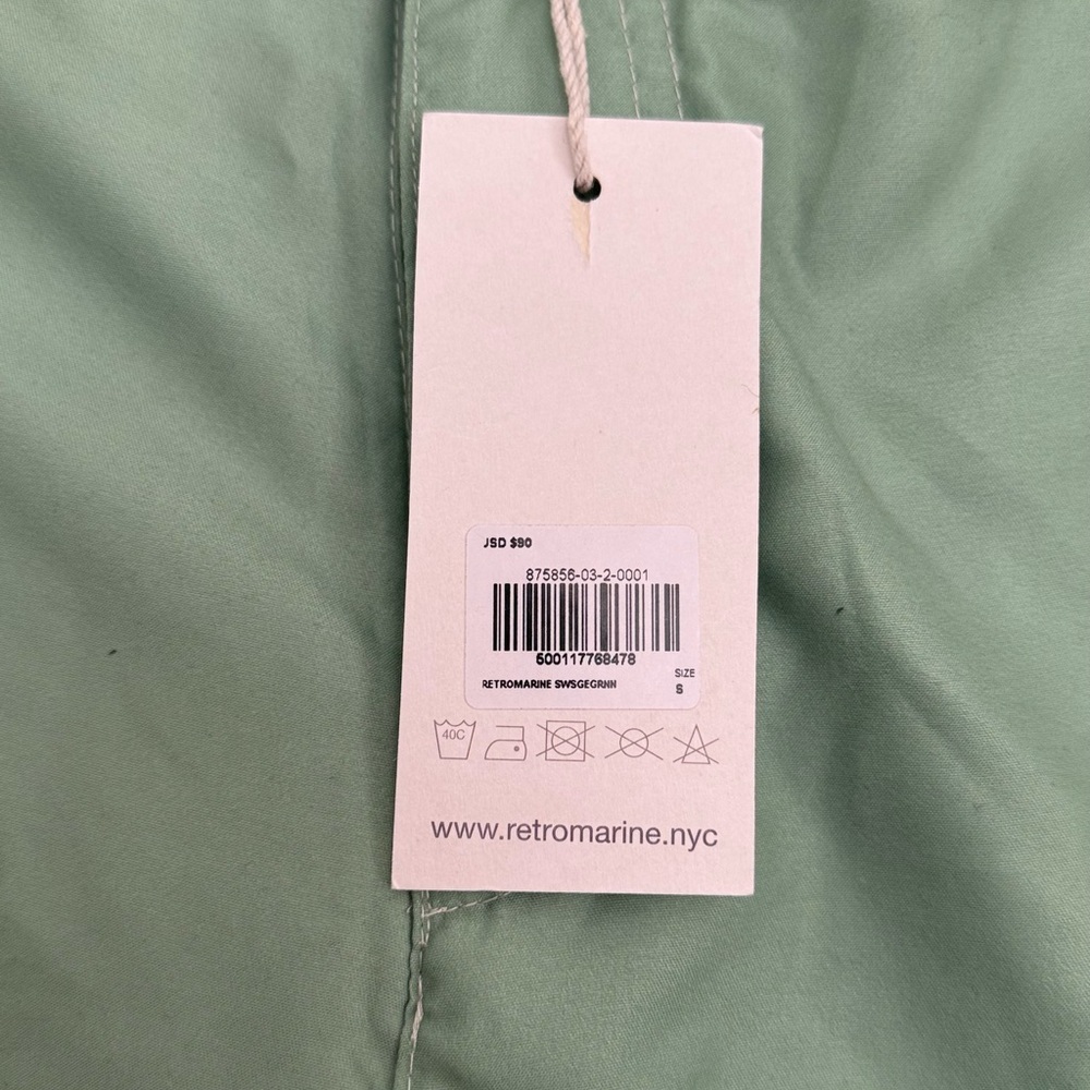 NWT Retromarine Men’s Green Anchor Swim Trunks Shorts Bathing Suit Sise Small - Picture 3 of 5